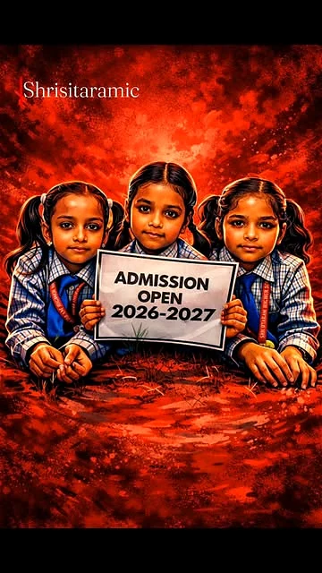 Illustrated admissions artwork for Shri Sitaram Higher Secondary School